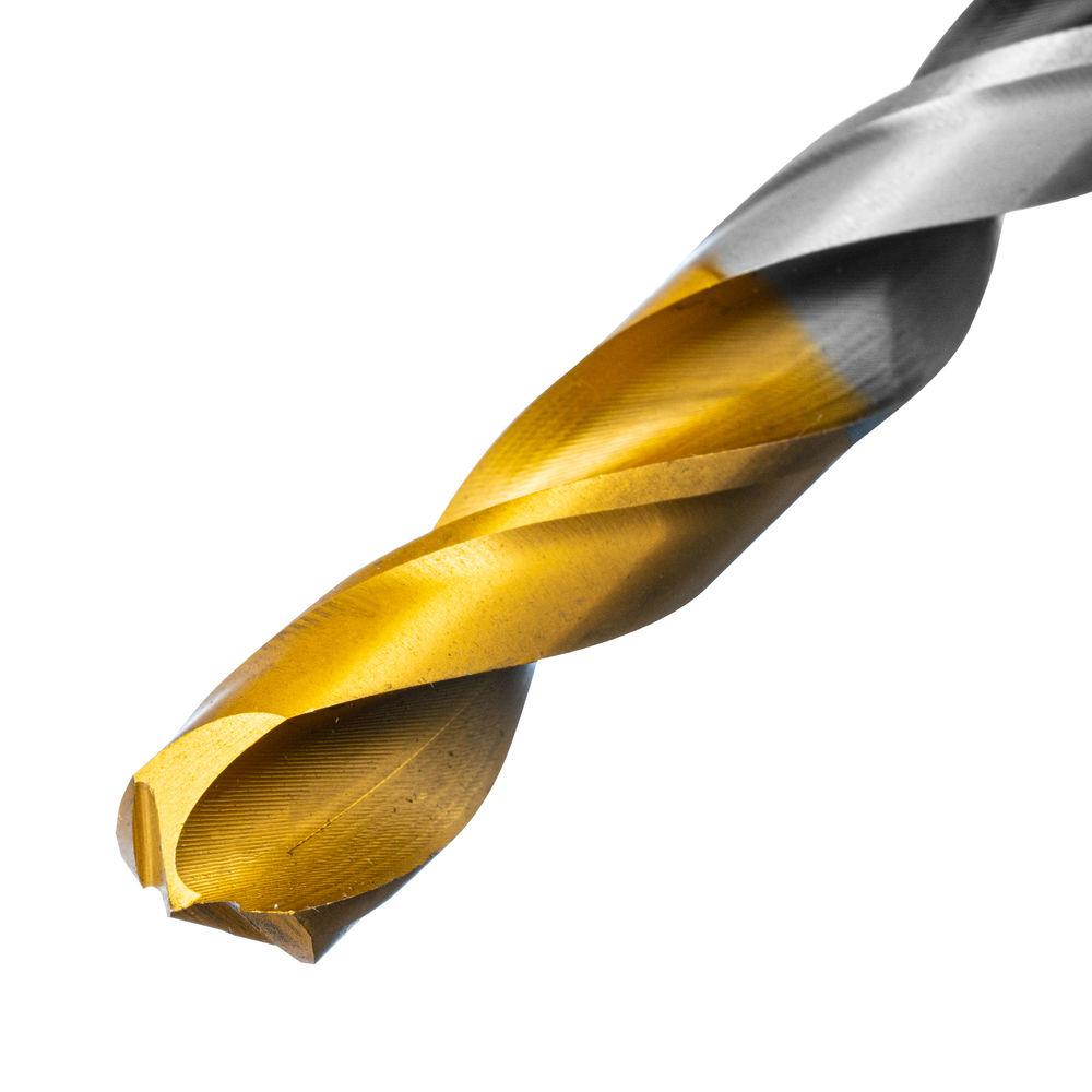 Сверло спиральное по металлу 10 x 133мм, Р6М5, Golden Tip, многогранная заточка Denzel (718285)