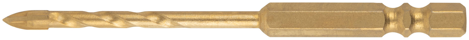 Сверло универсальное, 4 режущие кромки, титановое покрытие, шестигранный U-хвостовик под биту, 4х90 мм (35163)