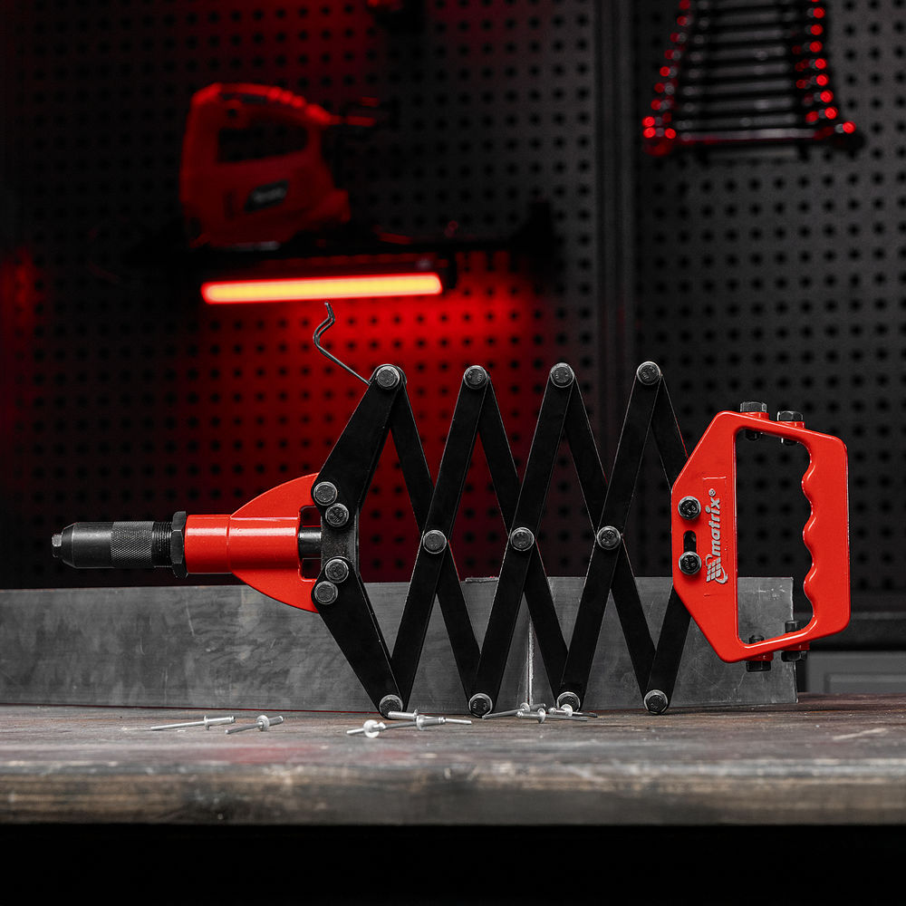 Заклепочник, Гармошка, усиленный, заклепки 3.2-4.0-4.8-6.0-6,4 мм Matrix (405505)