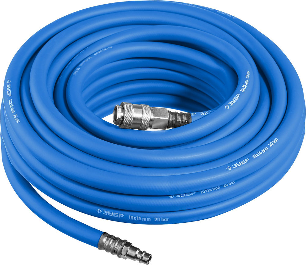 Шланг воздушный 10 м 10?15 мм 20 бар с фитингами рапид ЗУБР Профессионал 6481-10