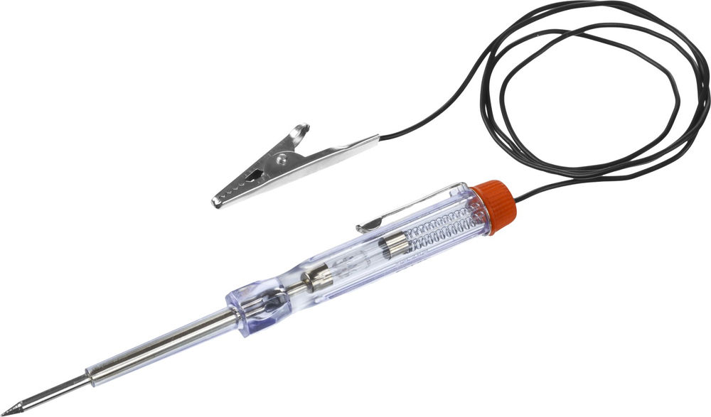 Пробник электрический для автопроводки 6 - 24 В, пластик, клипса, на подвеске, провод 86 см ЗУБР 25745