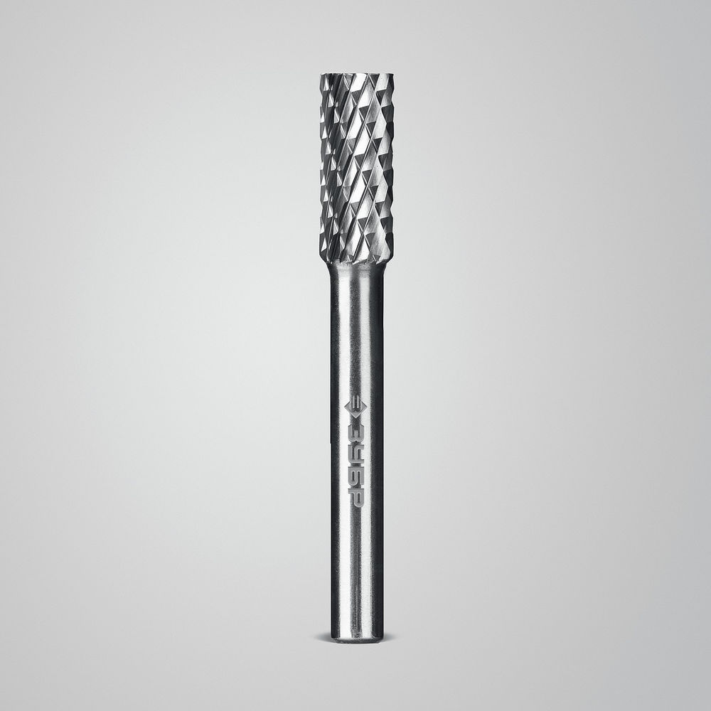 Борфреза твердосплавная 8?20 мм тип А цилиндр с гладким торцом хв-к 6 мм Профессионал ЗУБР 28800-8-20