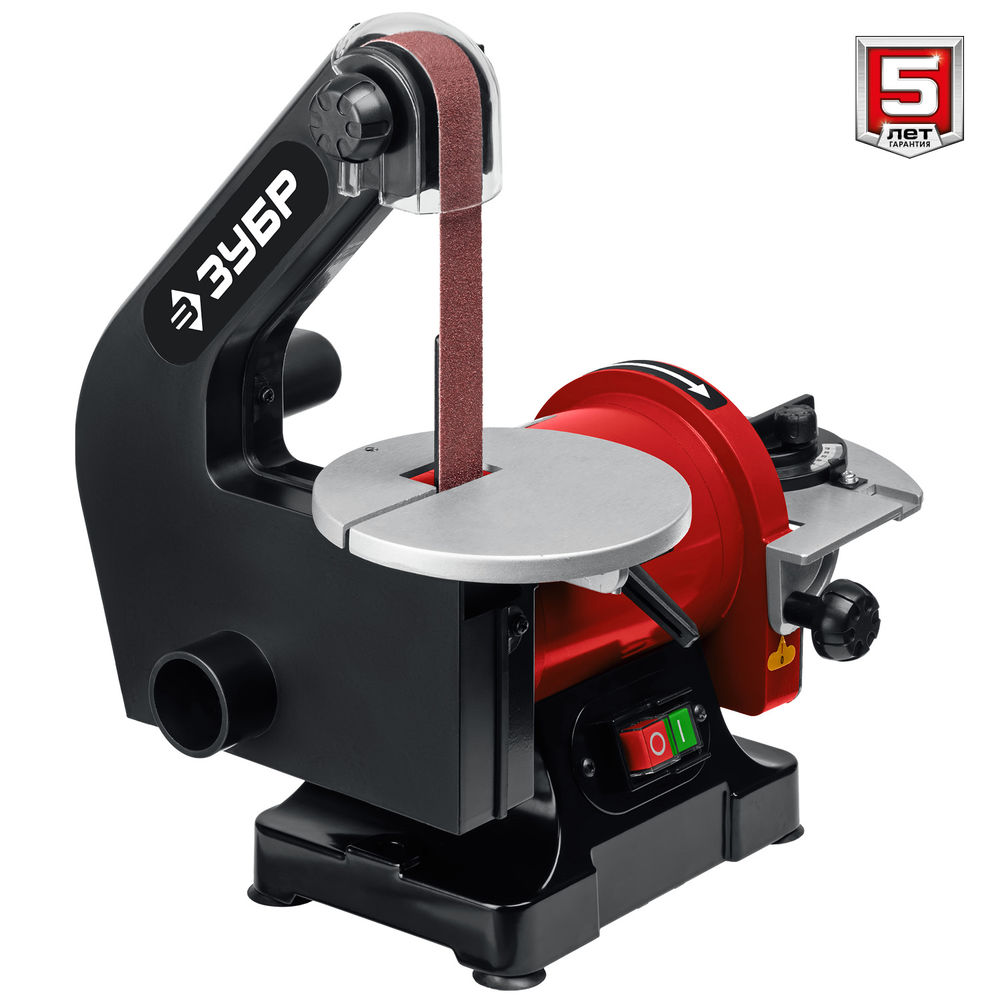 Станок шлифовальный тарельчато-ленточный d 125 мм 25?762 мм лента 350 Вт ЗУБР СШЛ-350