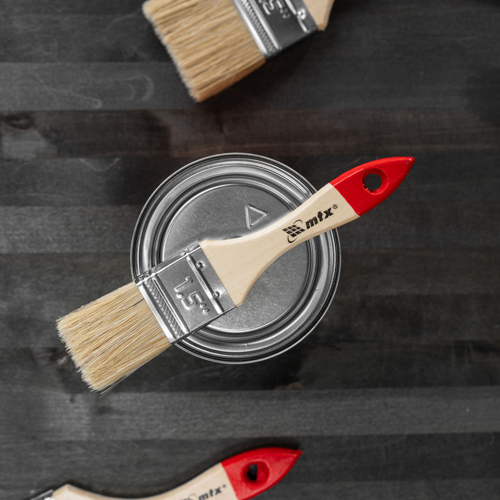 Кисть плоская Стандарт 1.5 (38 мм) натуральная щетина, деревянная ручка MTX (82525)