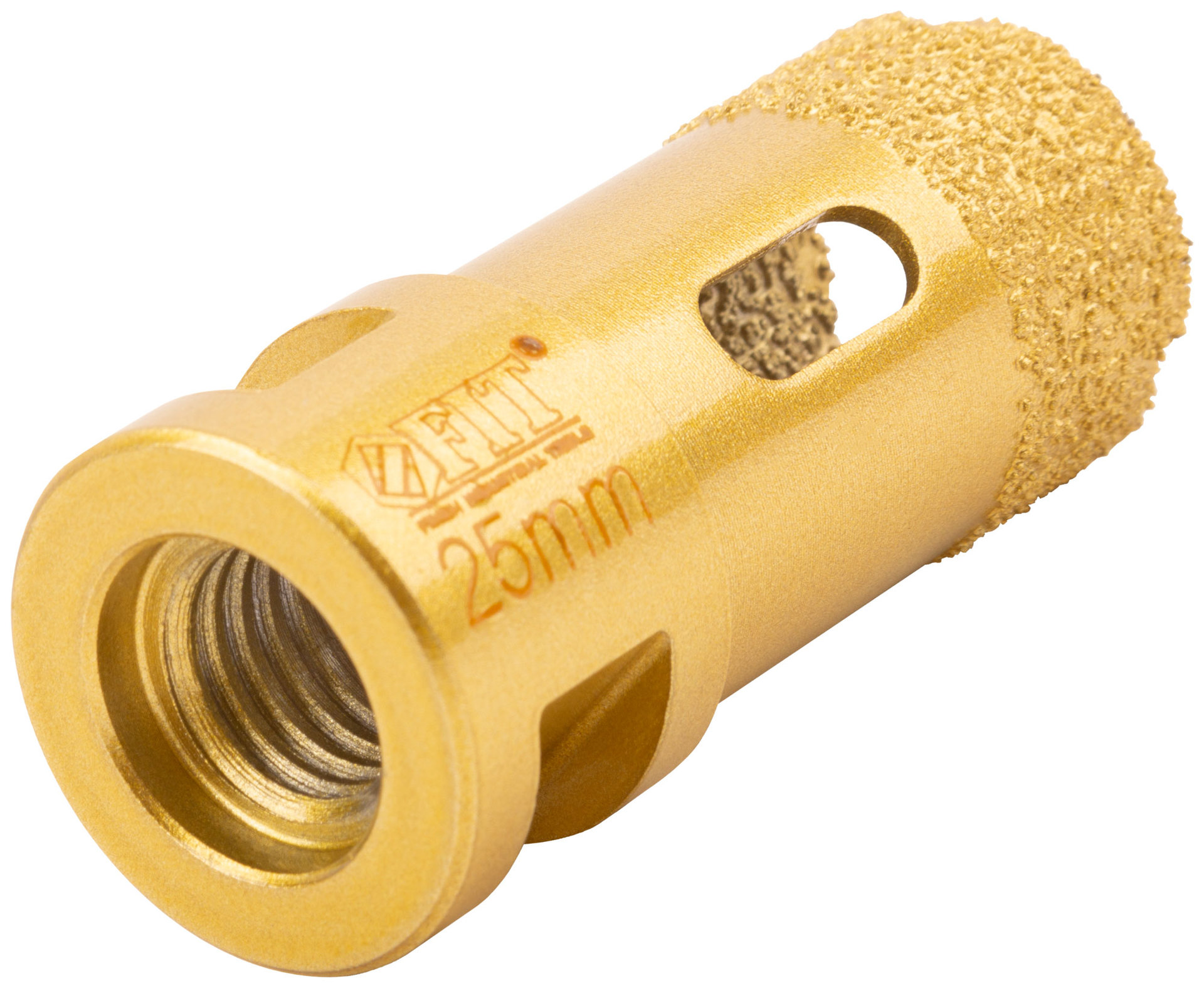 Коронка кольцевая для УШМ, М14, по керамограниту, камню и кафелю алмазная, вакуумное спекание 25х60 мм (16340)