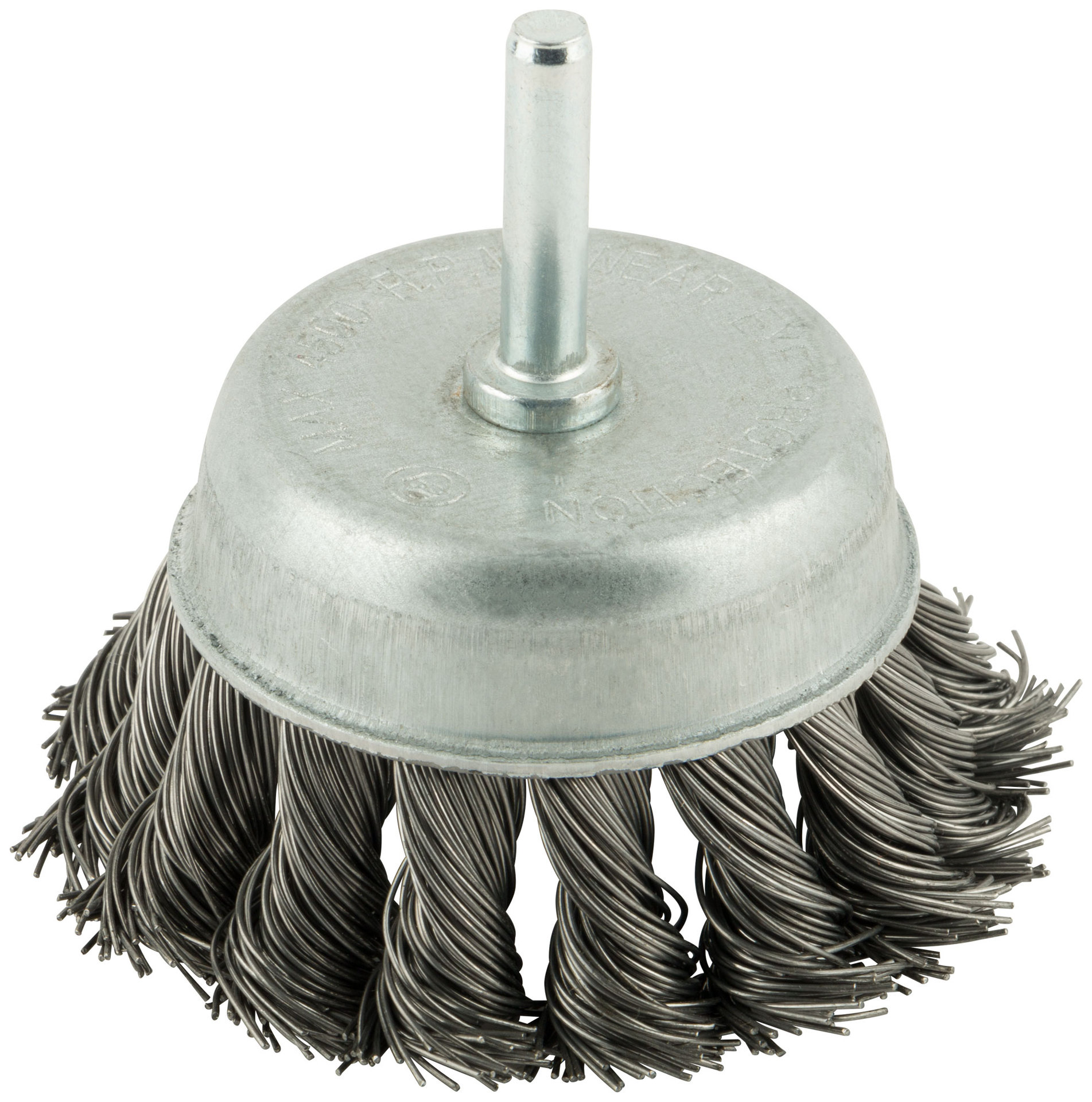 Корщетка чашечная, со шпилькой, стальная витая проволока 65 мм (38477)