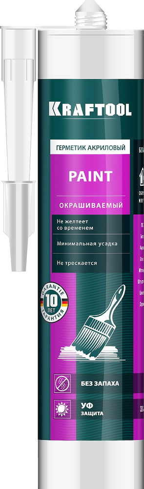 Универсальный акриловый герметик PAINT, 300 мл, белый KRAFTOOL 41251-0