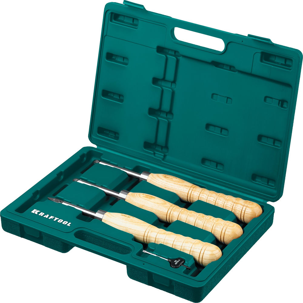 Набор ручных резцов по дереву Precision-3, 3 предм. KRAFTOOL 18369