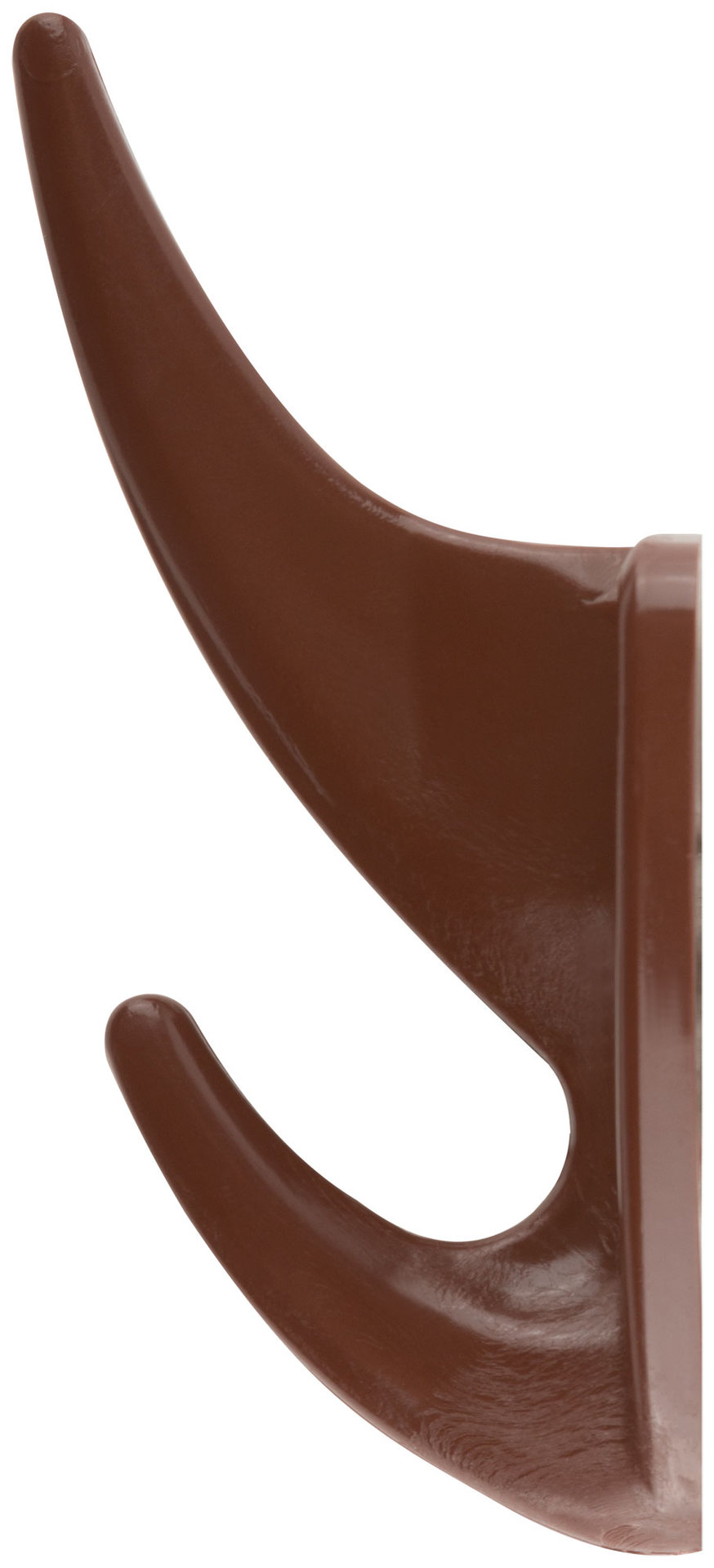 Крючок-вешалка 2-рожковый пластиковый коричневый (66847)