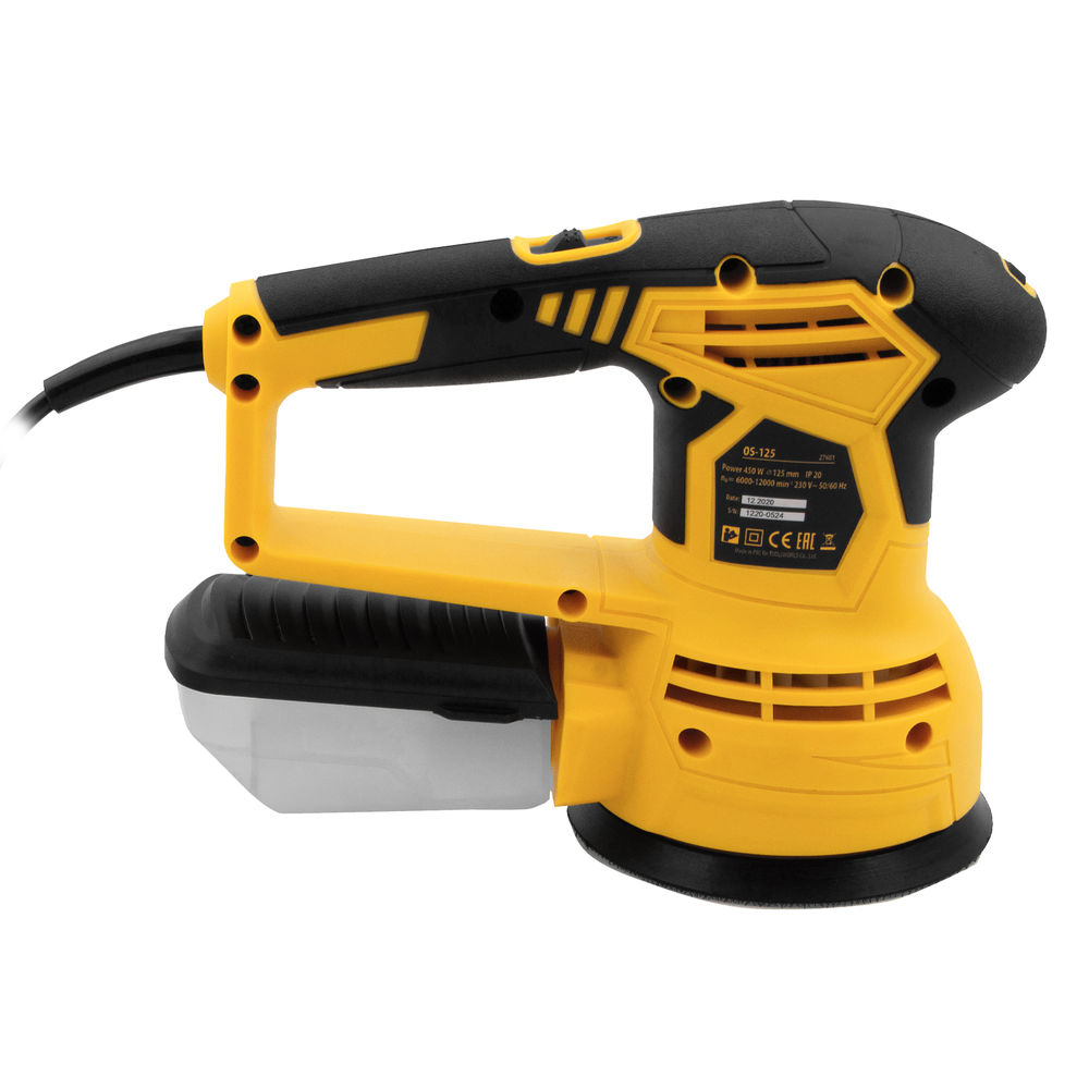 Машина шлифовальная эксцентриковая OS-125, 450 Вт, 6000-12000 об/мин Denzel (27601)