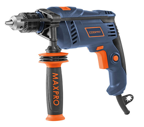 Дрель ударная 710 Вт; 0-3000 об/мин; ключевой патрон 1,5-13 мм; 2 кг; антивибрационная ручка; резиновые вставки MAX-PRO 85067