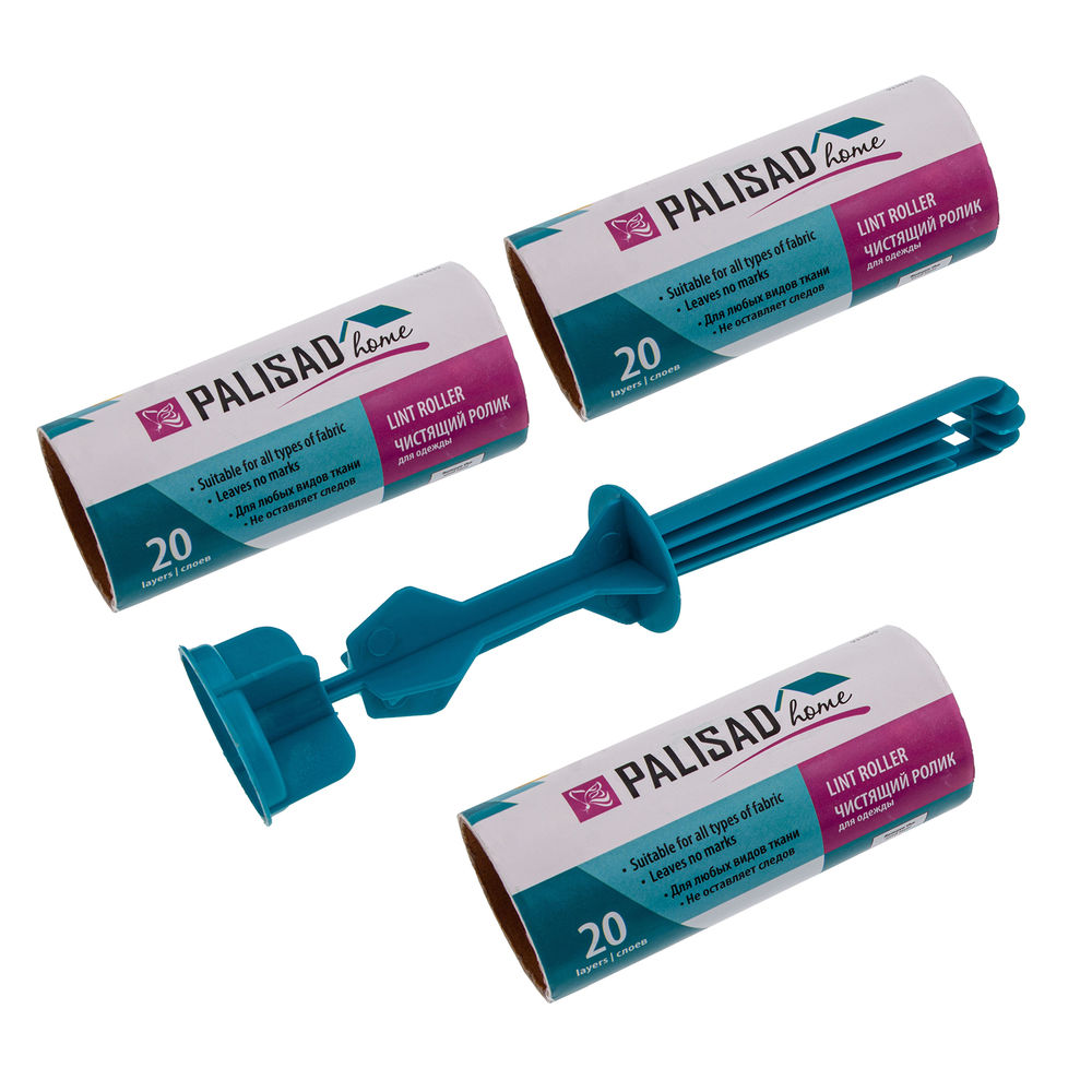 Набор: чистящий ролик для одежды с двумя сменными блоками, 20 слоев, Home Palisad (931055)