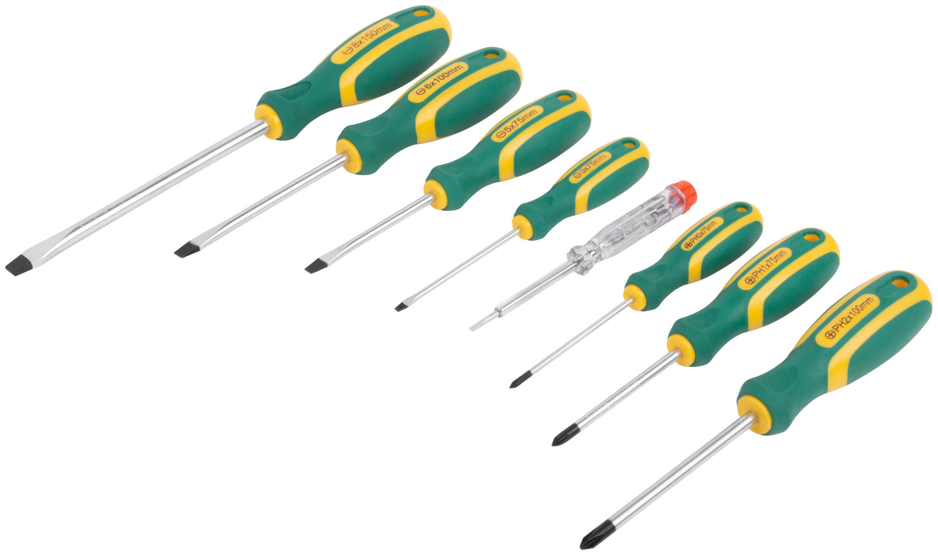 Отвертки Контур, CrV сталь, прорезиненные ручки, пластиковый кейс, набор 8 шт. (56037)