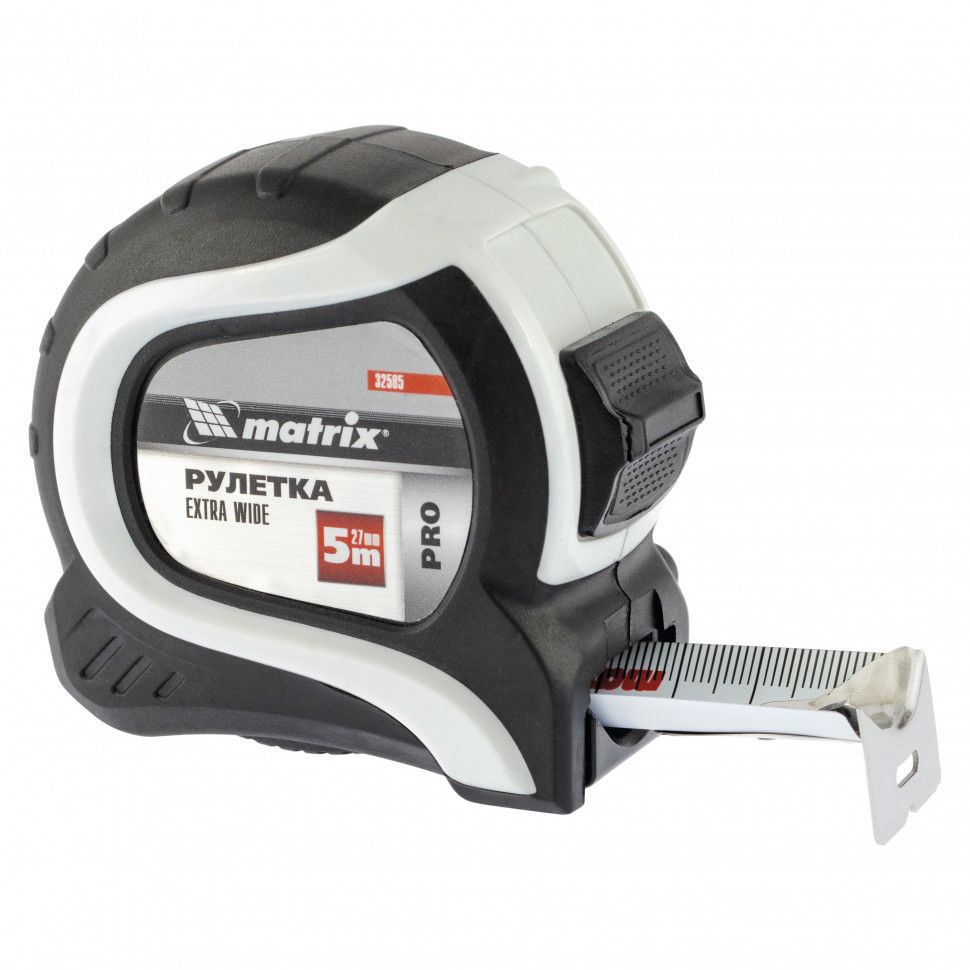 Рулетка Extra Wide,5 м x 27 мм,двухкомпонентный корпус,Pro Matrix (32585)