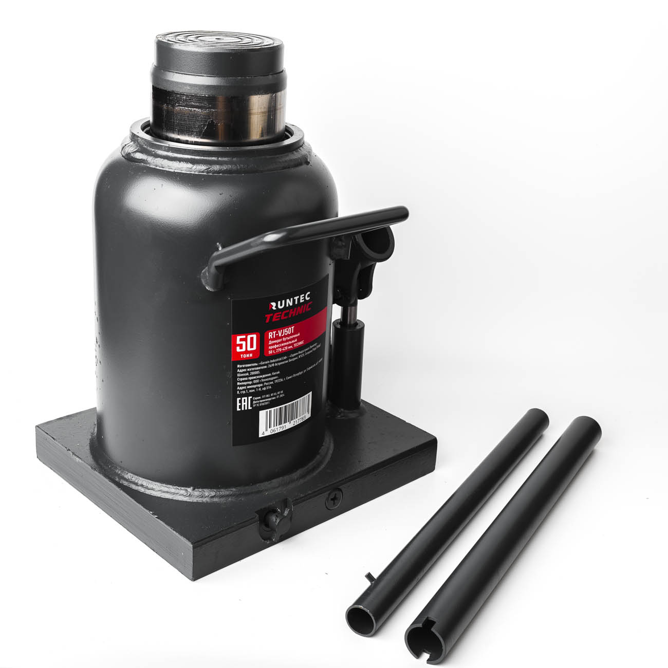 Домкрат бутылочный профессиональный 50 т, 270-420 мм TECHNIC RUNTEC RT-VJ50T