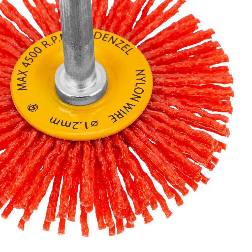 Щетка для дрели, 65 мм, Плоская, со шпилькой, нейлоновая щетина Denzel (74433)