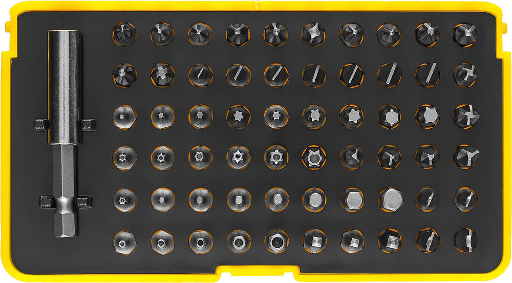 Набор бит 61 шт, с магнитным адаптером STAYER 26084-H61