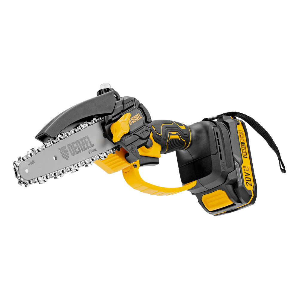 Цепная мини-пила аккумуляторная бесщет., CCS-150, шина 150 мм, Li-Ion, 20 В Denzel (58650)