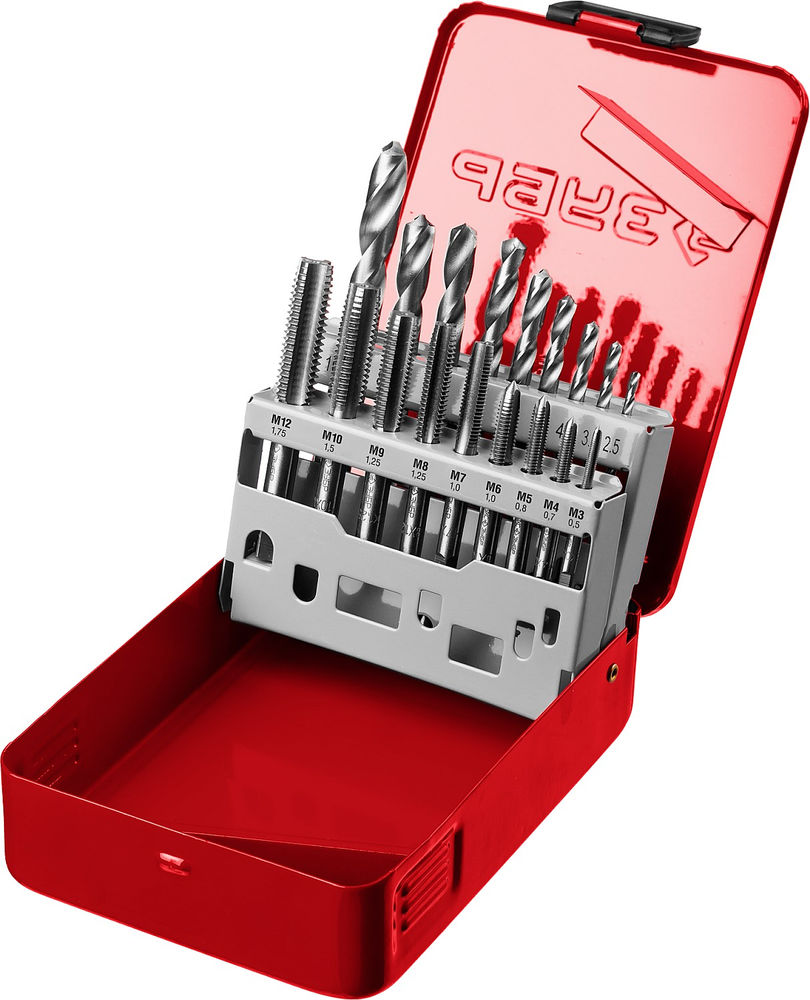 Набор резьбонарезной 18 предм. метчики 9ХС сверла Р6М5 ЗУБР 28115-H18