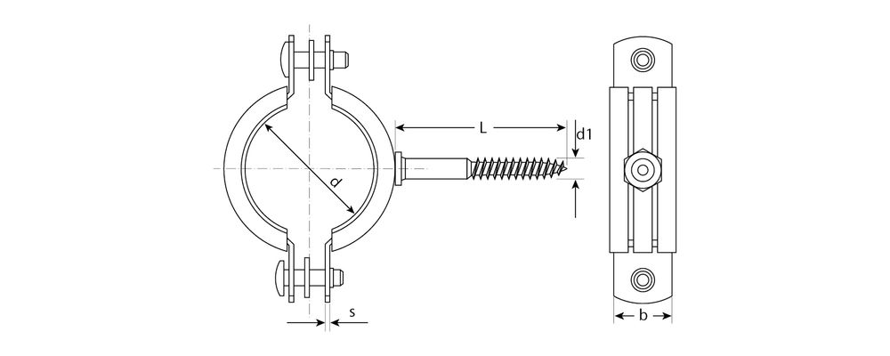 Хомут трубный с шурупом 2 1/2, цинк, 100 шт ЗУБР 37854-73-82-100