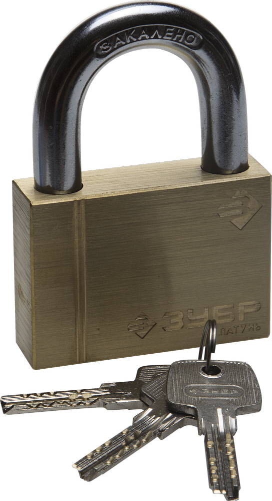 Замок навесной 70 мм, латунный корпус ЗУБР 37299-70