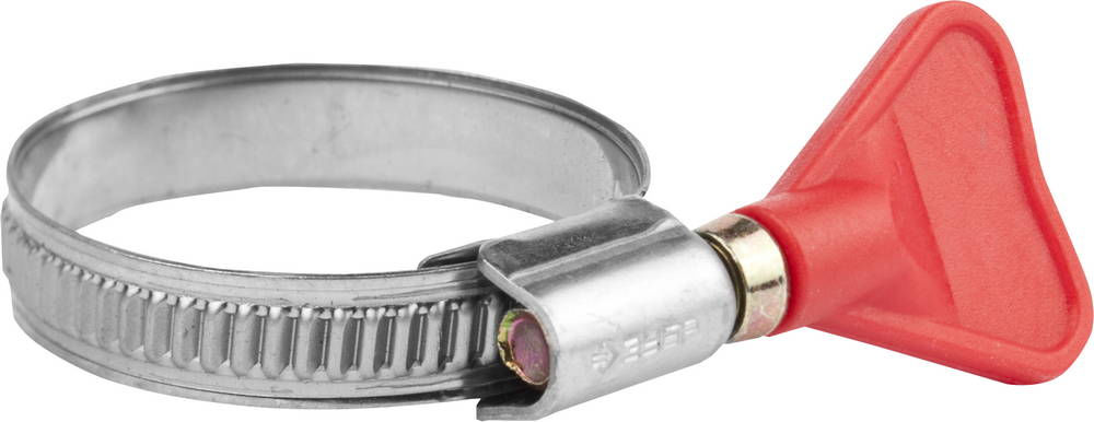 Хомут нержавеющий Бабочка 25 - 40 мм, накатная лента 9 мм, 2 шт ЗУБР Профессионал 37835-25-40