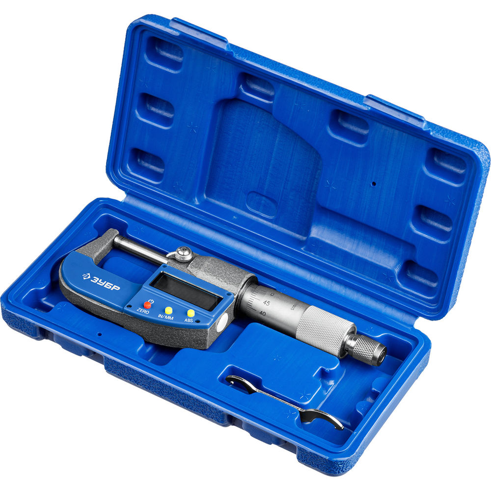 Микрометр цифровой гладкий МКЦ 25, 0 - 25 мм ЗУБР Профессионал 34482-25_z02