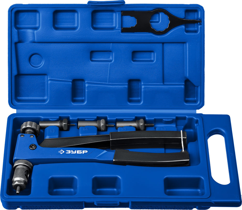 Заклепочник резьбовой М3–М6 в кейсе Профессионал Р-М6 ЗУБР 31055