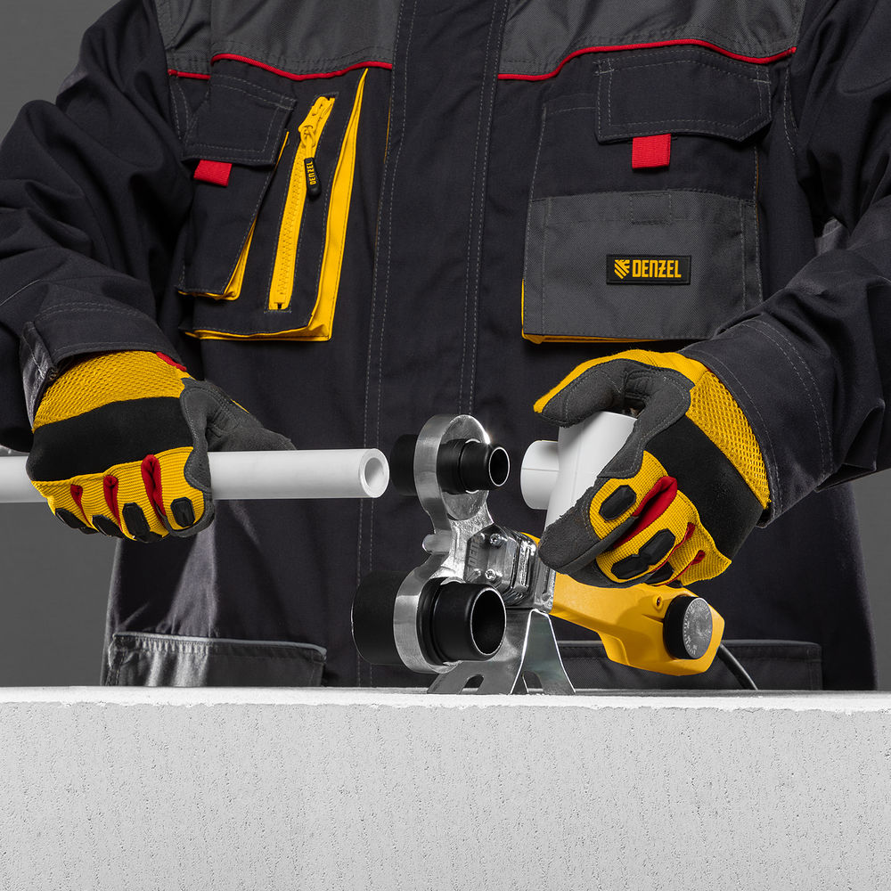 Аппарат для сварки пластиковых труб DWP-750, 750 Вт, 0-300 град, 4 насадки, 20-40 мм Denzel (94203)