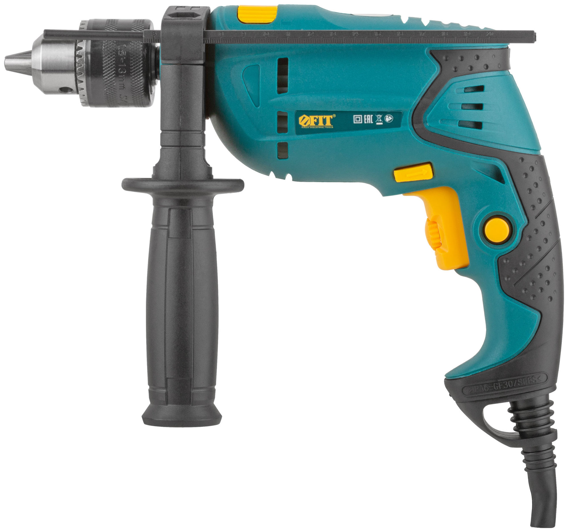 Дрель ударная 500 Вт; 0-2900 об/мин; КлП 10 мм; 1,6 кг; рез. накл; коробка (80050)