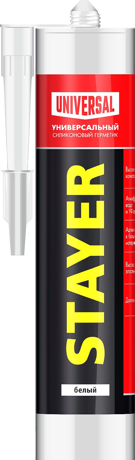 Герметик силиконовый 260 мл, белый, универсальный STAYER 41213-0_z01