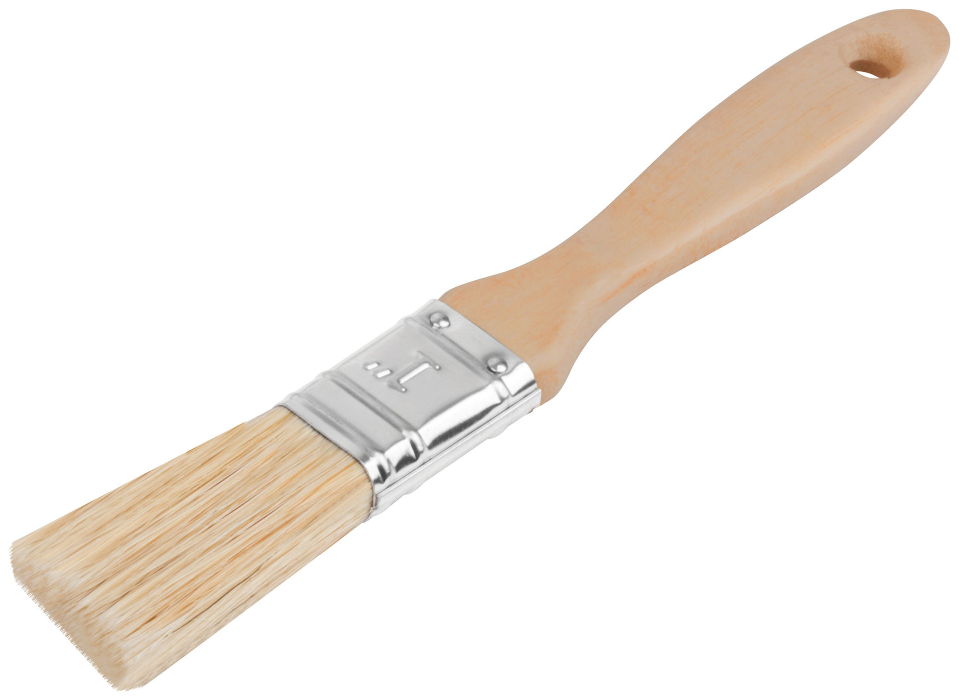 Кисть флейцевая Профи, натур.светлая щетина, деревянная ручка 1 (25 мм) (01113)