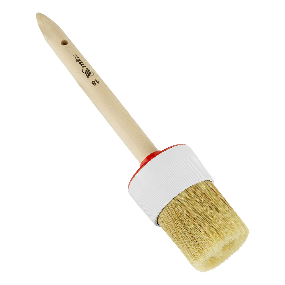 Кисть круглая №18 (60 мм) натуральная щетина, деревянная ручка MTX (82088)