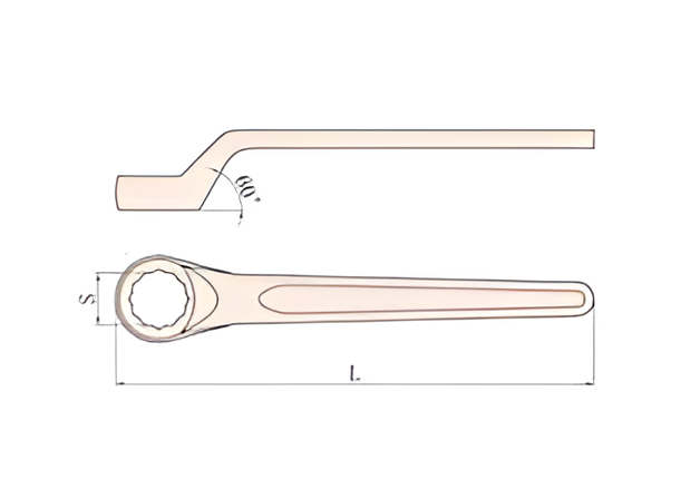 Ключ накид. одност  46 коленчатый искробезопасный сплав BeCu 159A-46, HORTZ