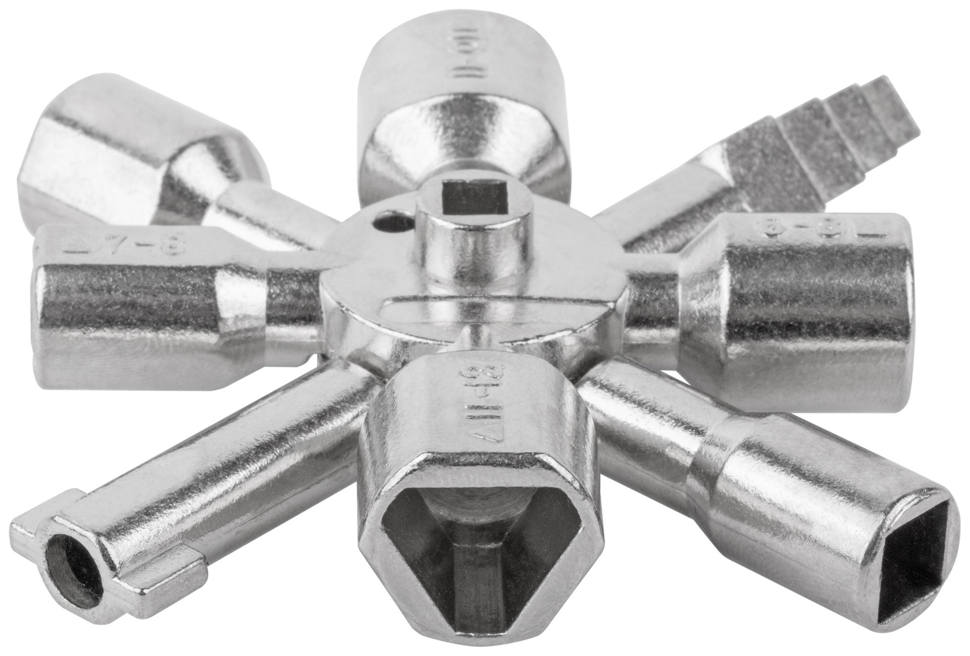 Ключ универсальный для электрошкафов 10-в-1, двусторонняя CrV бита РН2/SL7 (60110)