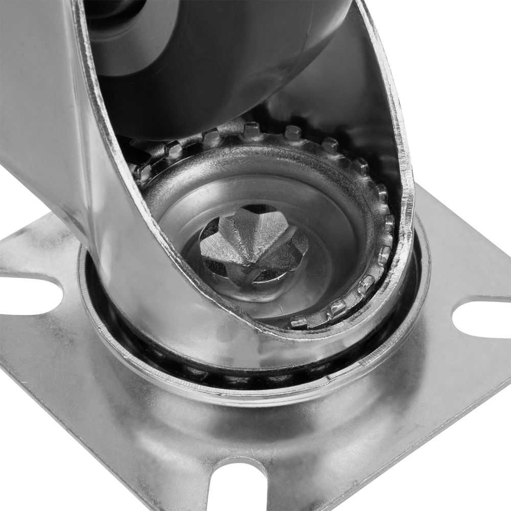 Колесо поворотное с тормозом D 100 мм, крепление платформенное Сибртех (68721)