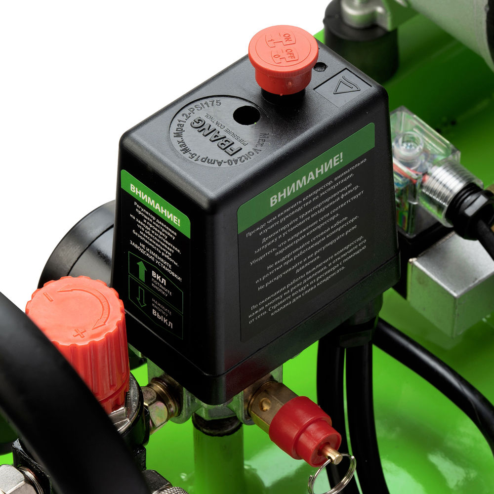 Компрессор безмаслянный малошумный МБ 2250/100, 2250 Вт, 100л, 400 л/мин Сибртех (58008)