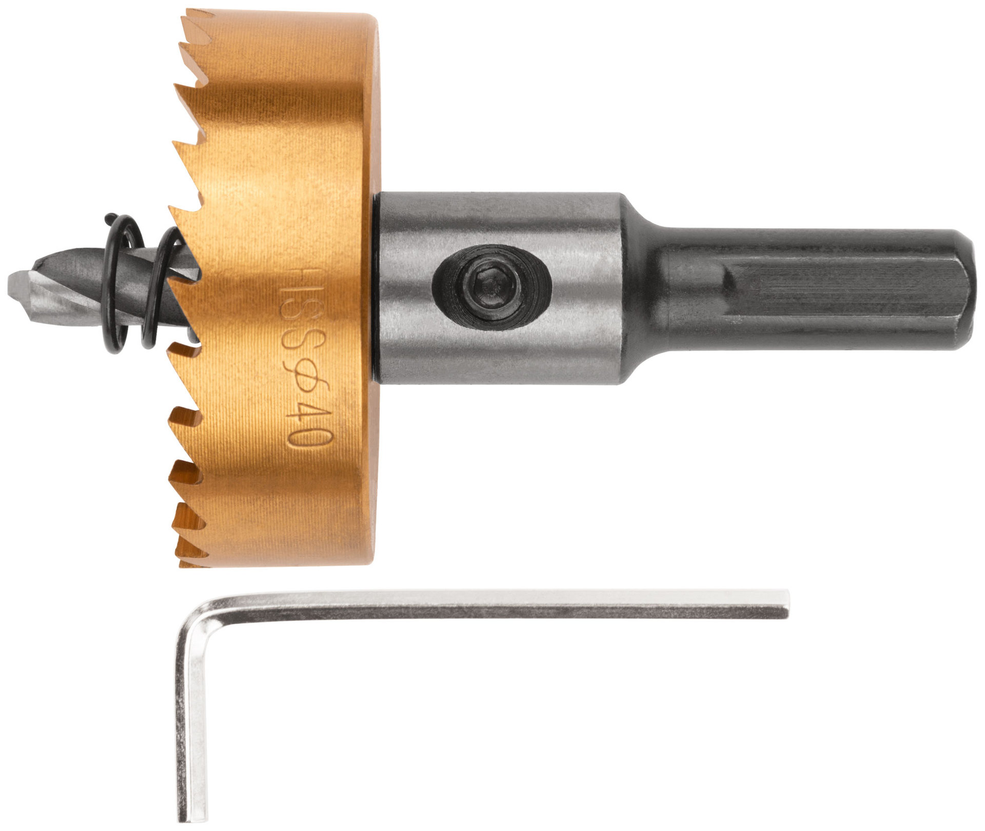 Коронка кольцевая по металлу, HSS сталь, титановое покрытие 40 мм (36872)