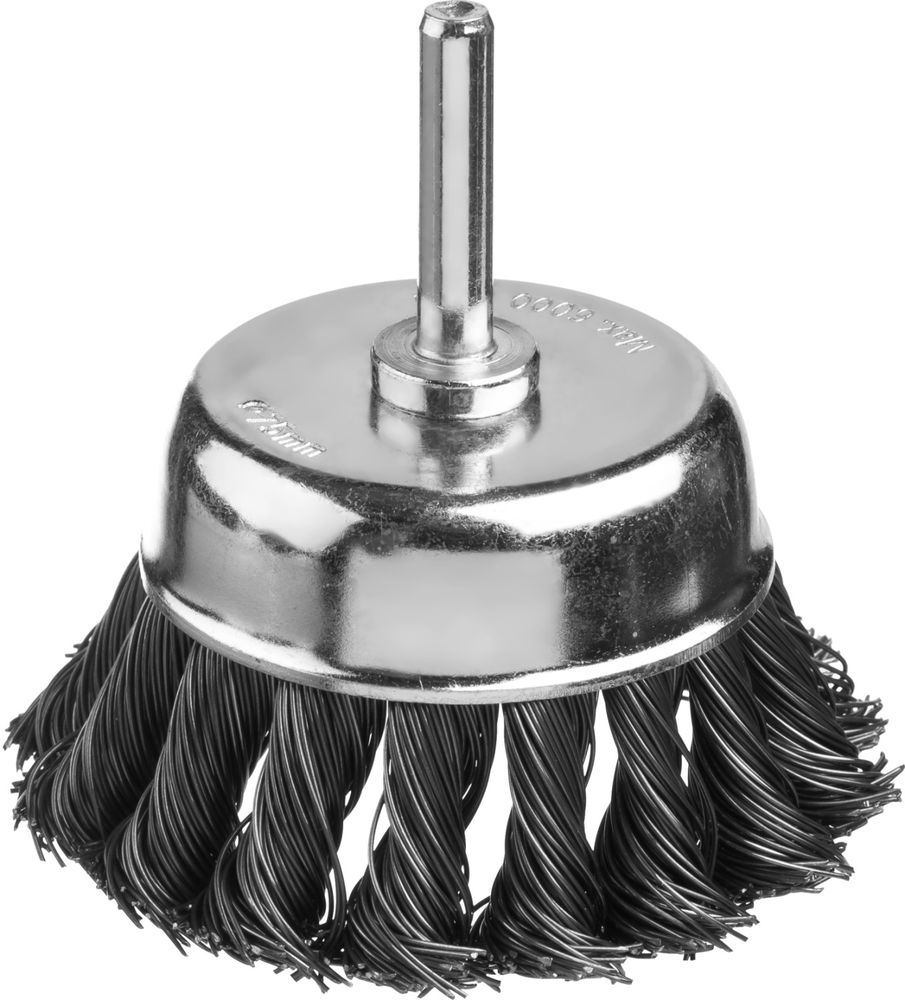 Щетка чашечная для дрели 75 мм, жгутированная стальная проволока 0.5 мм MIRAX 35148-075