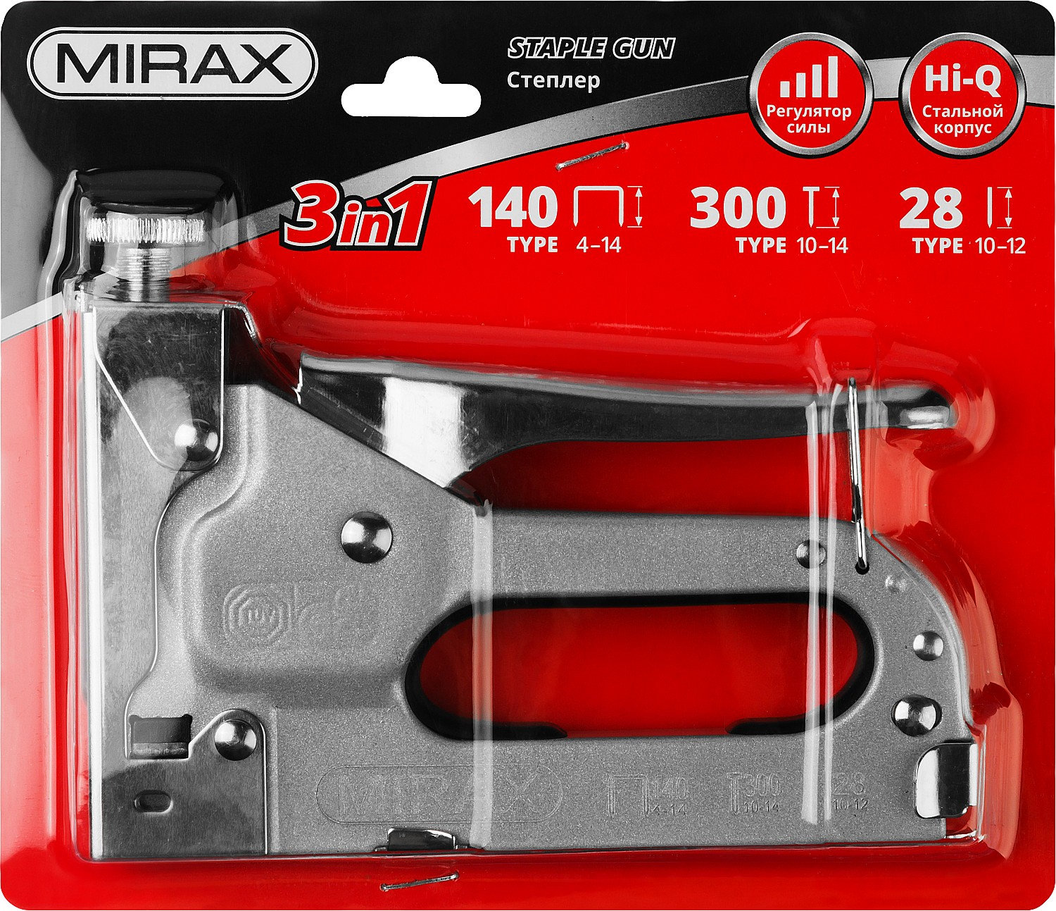 MIRAX Х-140, тип 140 (G/11/57) 20GA (4 - 14 мм)/28/300, стальной степлер (3146)