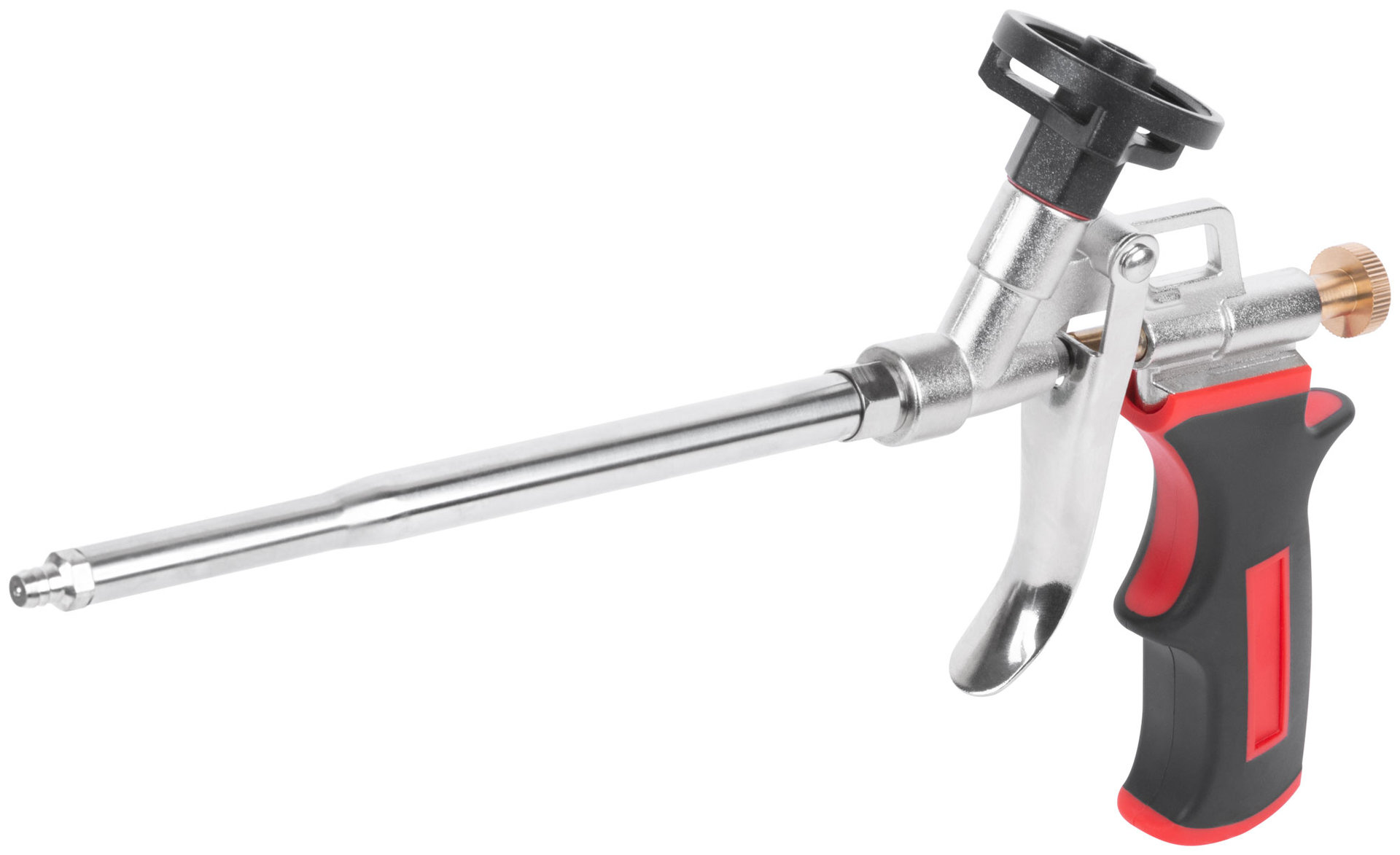 Пистолет для монтажной пены, прорезиненная ручка, тефлоновое покрытие клапана (14275)