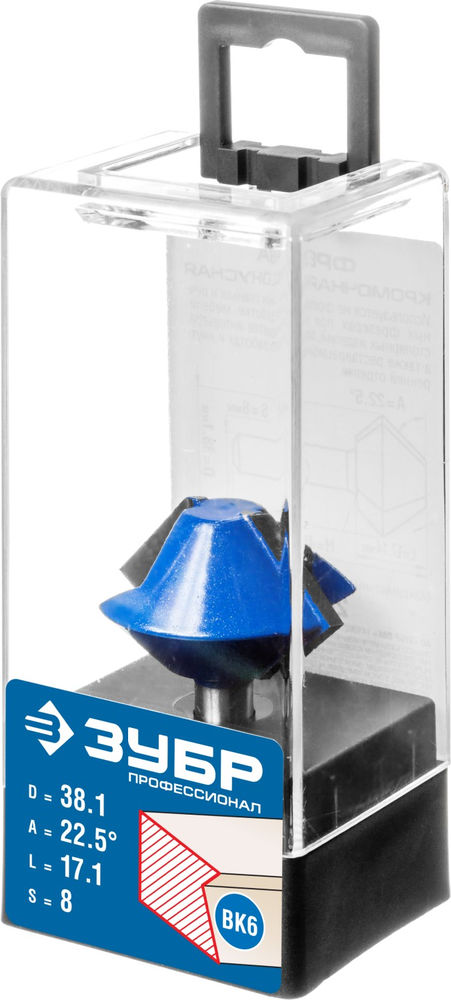 Фреза кромочная конусная 38.1?22 мм ЗУБР Профессионал 28725-38.1-22