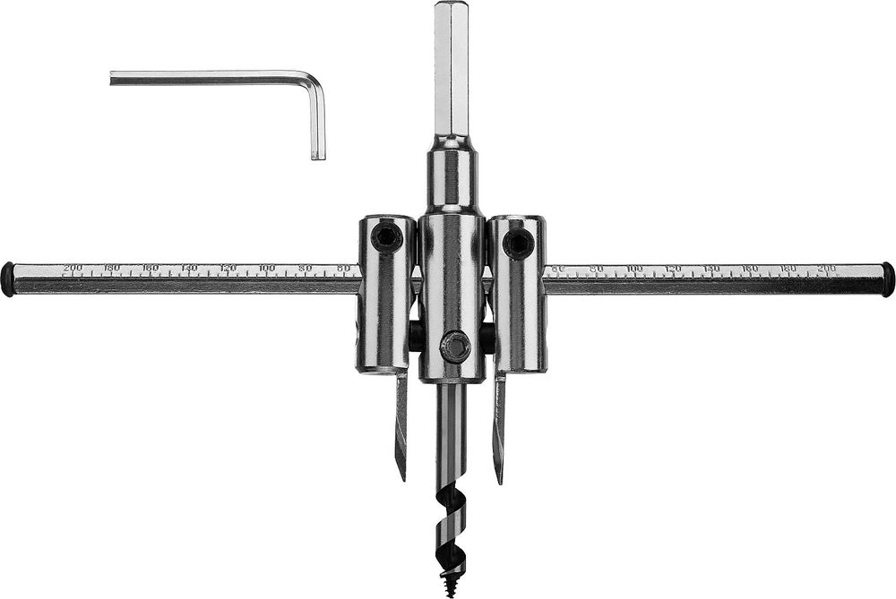 Сверло регулируемое по дереву d 40-200 мм глубина реза 30 мм ЗУБР 29440-200
