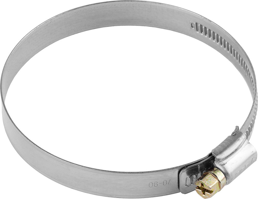 Нержавеющий хомут НХ-12Н, 80 - 100 мм, накатная лента 12 мм, 50 шт ЗУБР Профессионал 37822-80-100-50