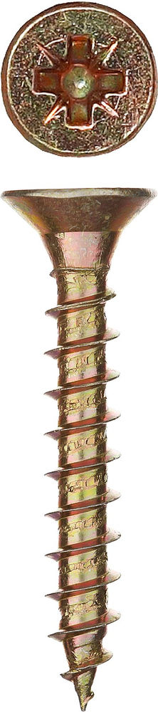 Саморез универсальный 25 х 3.0 мм, жёлтый цинк, 70 шт СУ-Ж ЗУБР 300396-30-025