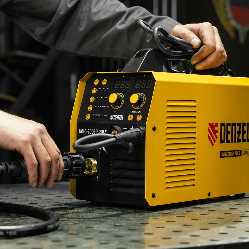 Аппарат инвертор. полуавтомат. cварки IMIG-200SP Pulse, 200 А, ПВ 60%, катушка 5 кг// Denzel (94362)