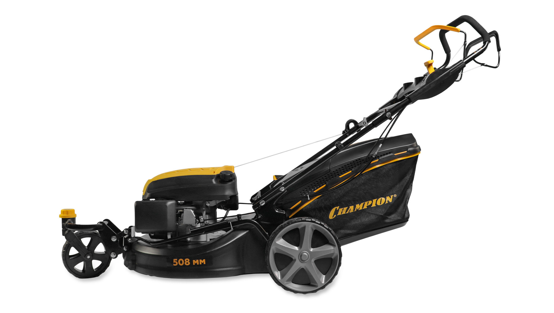 Газонокосилка CHAMPION LMZ5130/1 (3кВт привод 508мм 65л 25-75мм 1рычаг/6, 37кг4в1 3колеса1разблок) (LMZ5130/1)