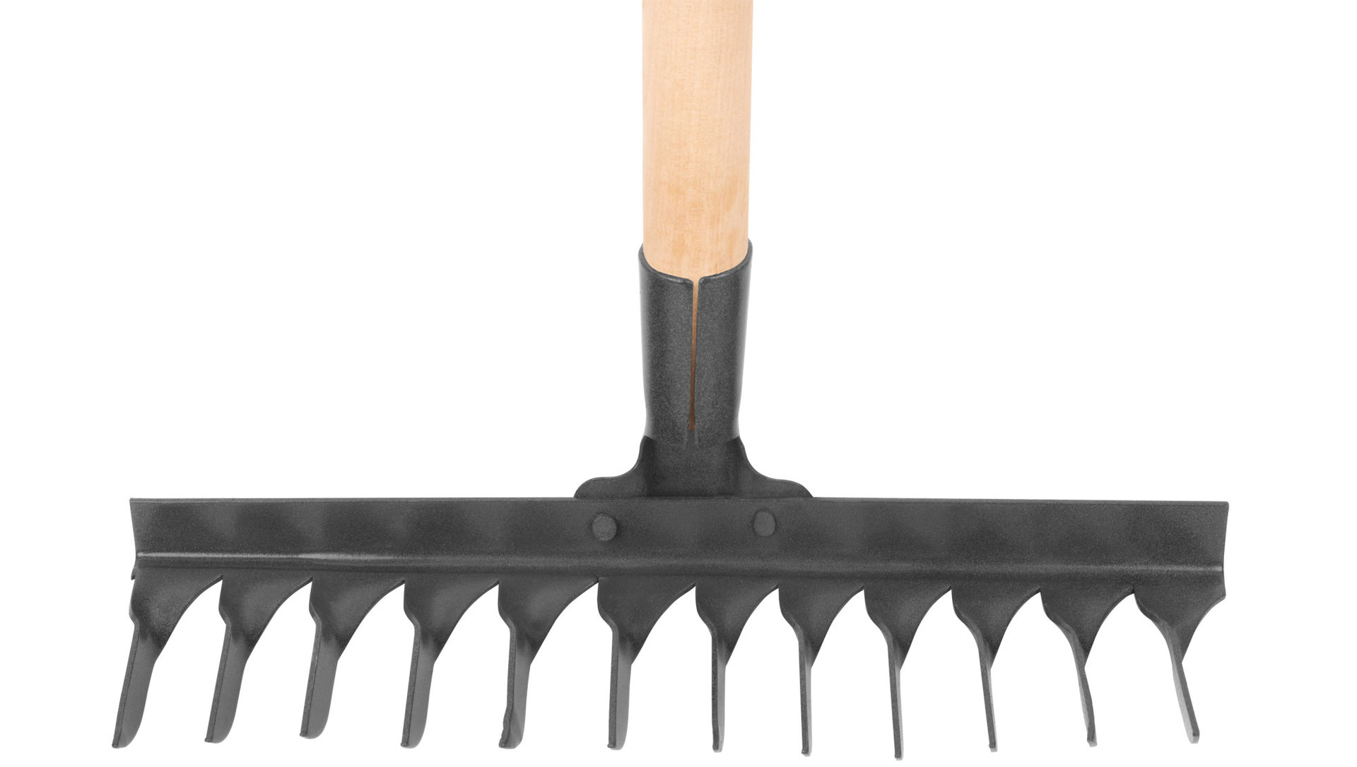 Грабли, витой зуб, 12 зубьев, с деревянным черенком (76964)