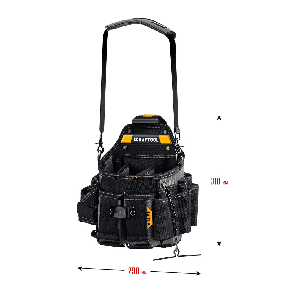 Сумка поясная 290 х 310 мм с быстросъёмным креплением FastClip KPB-23 KRAFTOOL 38766