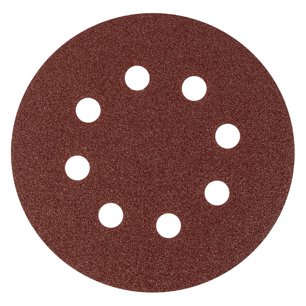 Круг абразивный на ворсовой подложке под липучку, перфорированный, P 60, 125 мм, 5 шт Matrix (73803)